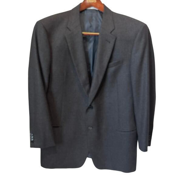 Armani Collezioni Men's Two Button Blazer Gray/Blue Size 44R Made in Italy.
